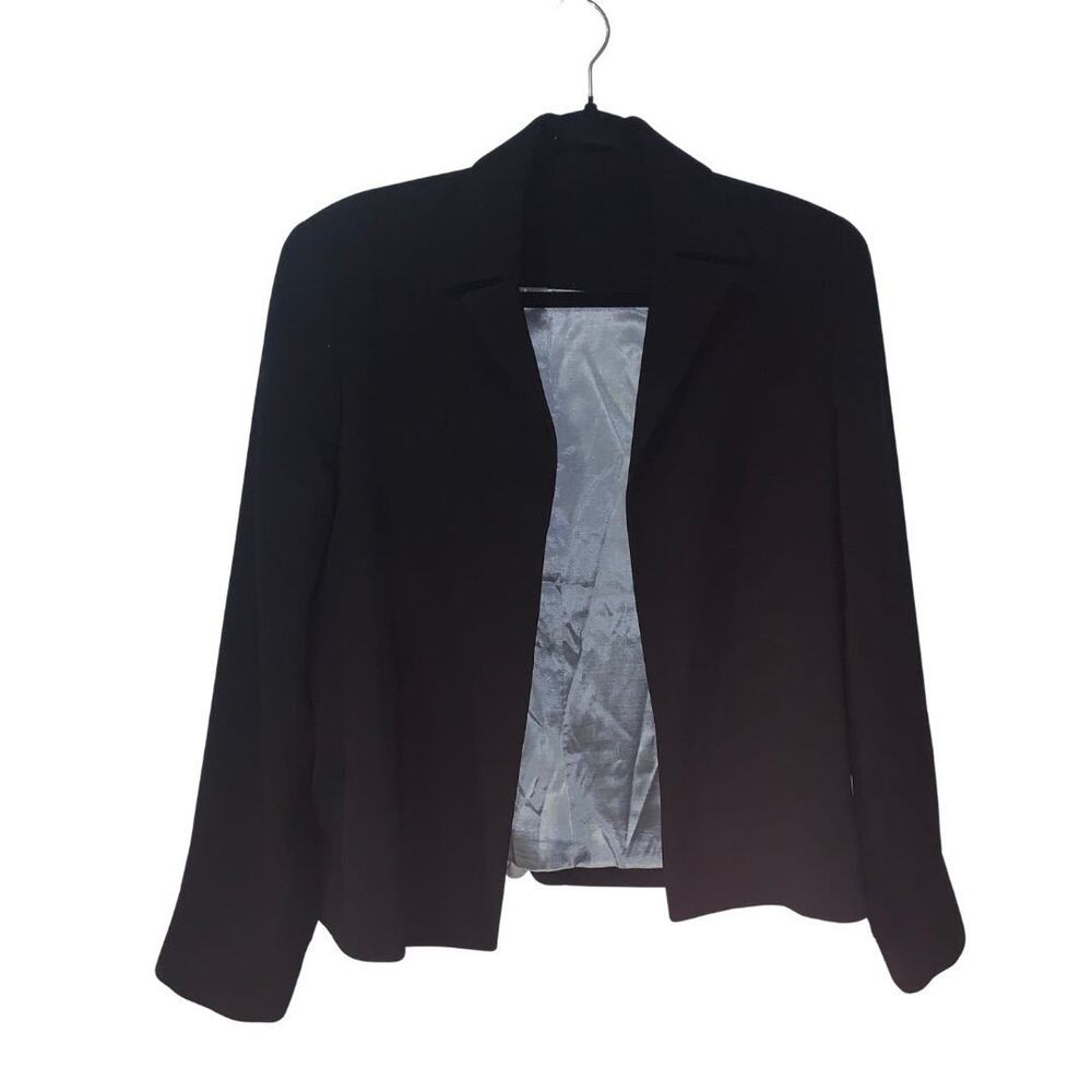 Drama Women's Open Minimalist Jacket Size 8 Black Office Career Short Blazer